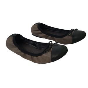 Tamaris Cap Toe with Bow Ballet Flats Shoes Women’s US Size‎ 6 Brown/Black EU37